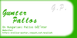 gunter pallos business card